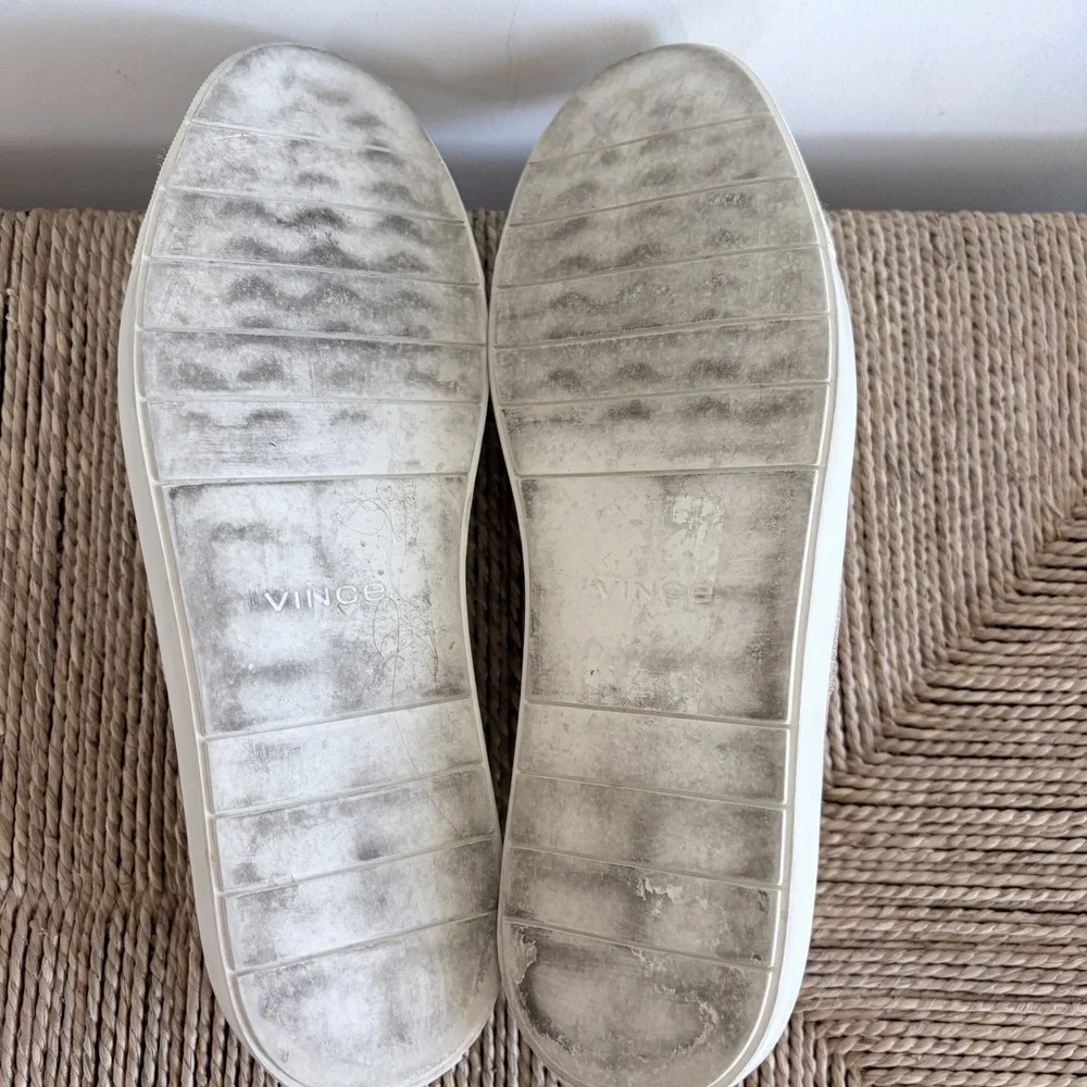 Women's Vince Blair Sz 10M EU40 Tan Burlap Rip Strap Sneaker Shoe MRP$175